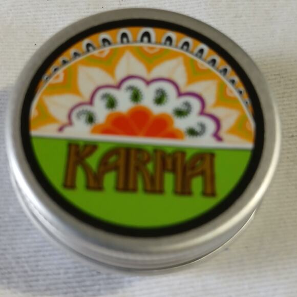 LUSH Karma solid perfume in vintage tin Rare - New 0.4 oz TSA approved - Picture 5 of 5
